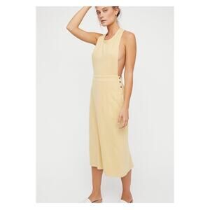 Free People Beach Light Yellow Sunrise Pinafore Jumper Sz.XS NWT